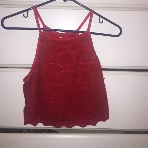 Red lace crop top - Picture 1 of 2