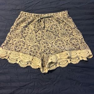 High waisted crochet shorts