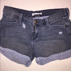 BCBG gray denim shorts