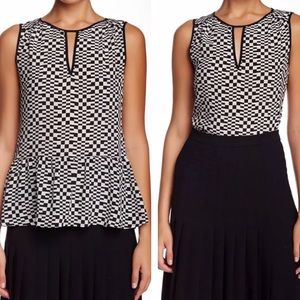 Trina Turk Ayana Silk Blouse Flutter Geometric