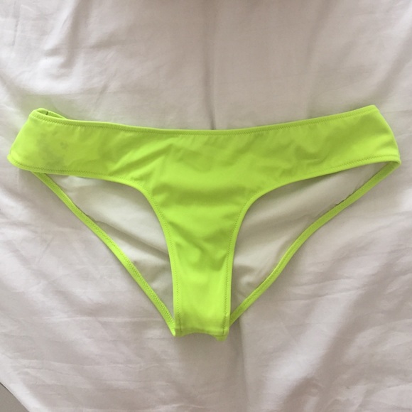 VS neon yellow ruched back bikini bottom