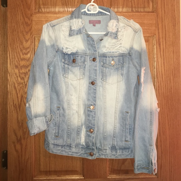 Destroyed light wash jean jacket