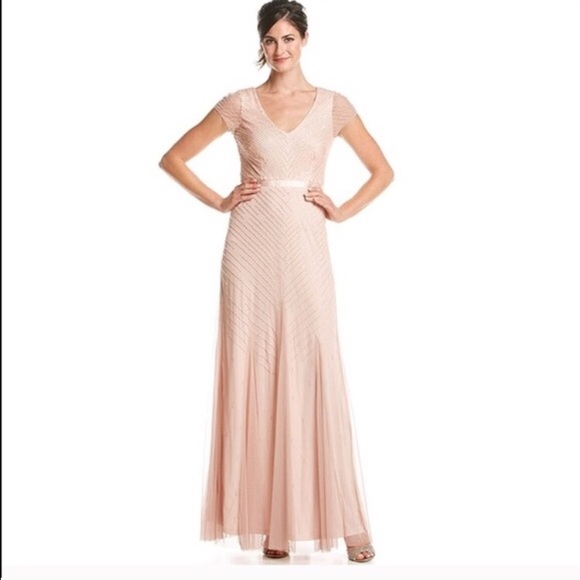 Adrianne Papell Beaded Dress in Blush