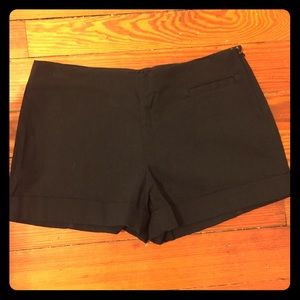 Express black, cuffed shorts with side zip