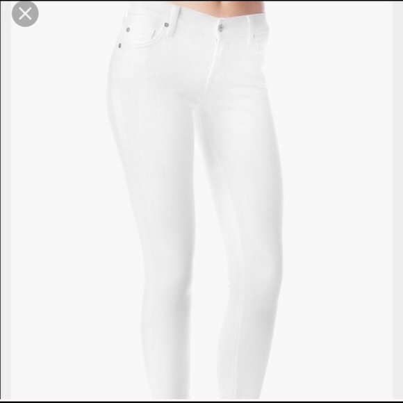 7 for all mankind white skinny jeans