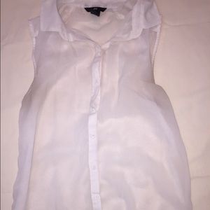 white and red collared tank top button