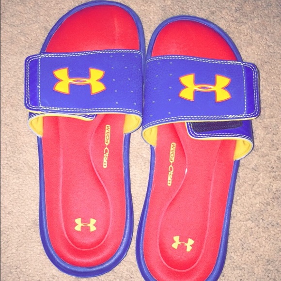 Under Armour slide on shoes. size 7 in women's.