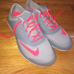 Gray & pink nike sneakers