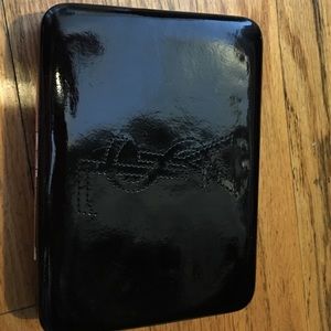Ysl patent black clutch