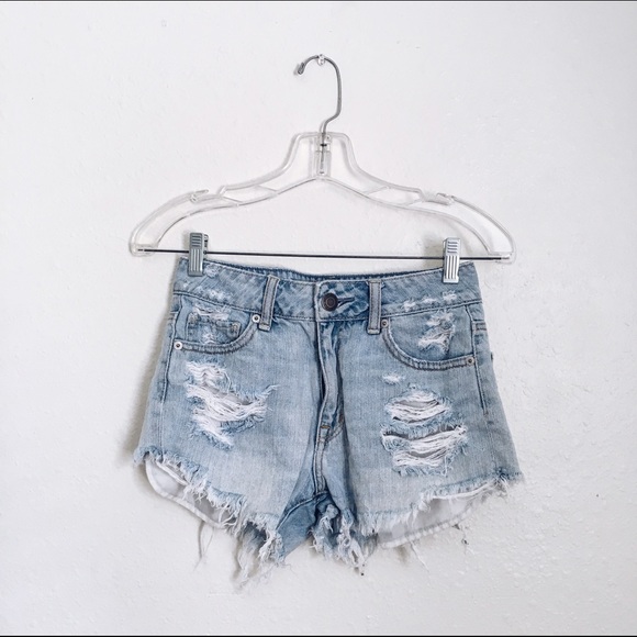 American Eagle High Waisted Festival Denim Shorts