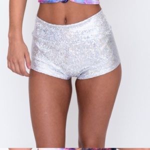 High wasted disco shorts