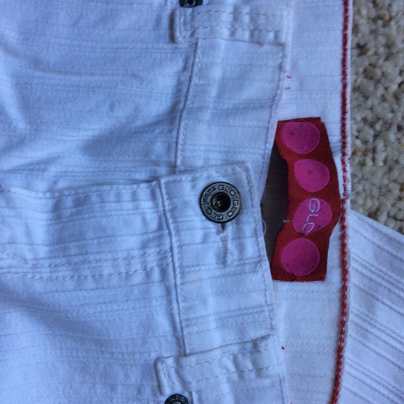 Vintage GLO white pinstripe flare jeans. Juniors size 1. - Picture 3 of 3