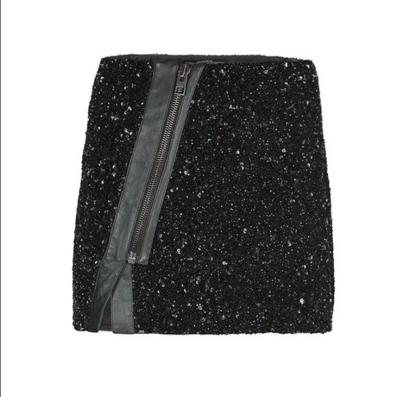 All Saints Elise Hand Embellished Mini Skirt SZ 6