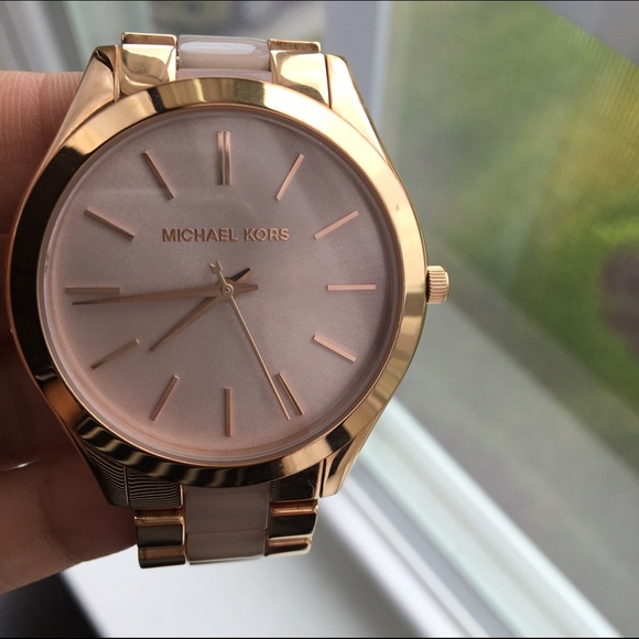 Slim Runway Rose Gold-tone Acrylic Watch