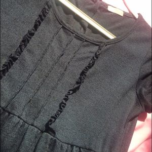 Navy blue heathered babydoll short sleeve dress