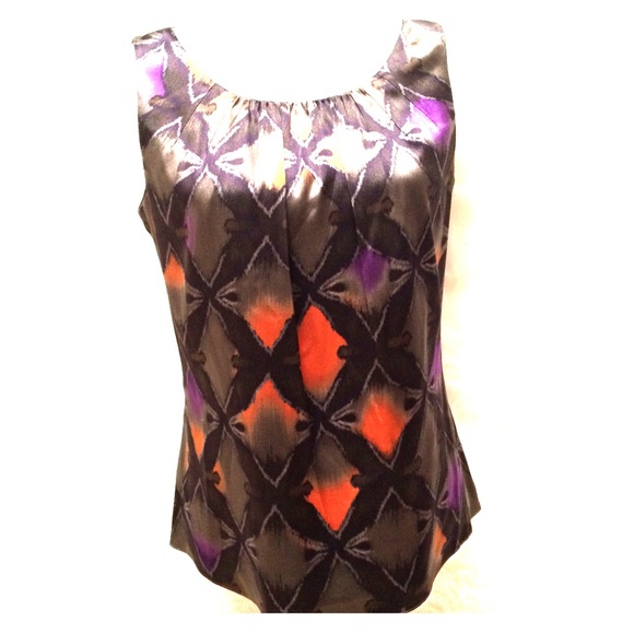 ELIE TAHARI Blurred Diamond Sleeveless Blouse - Picture 1 of 3