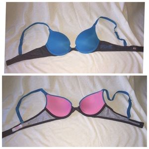 VS blue and grey bra