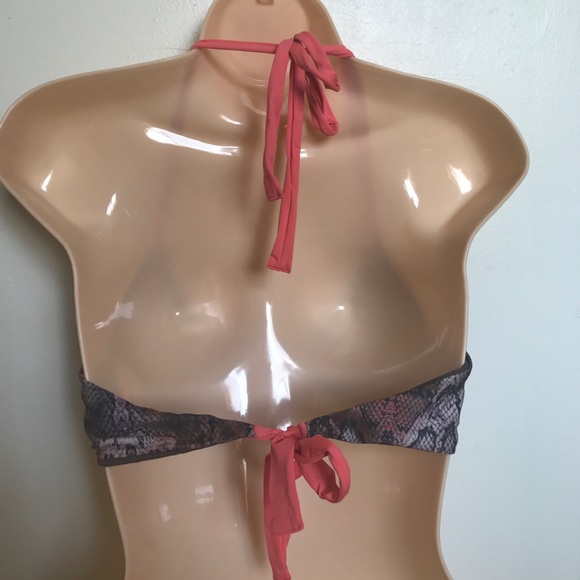 Saha Animal Print Striped Contrast Used Bikini Top - Picture 3 of 8