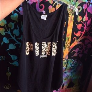 PINK black and cheetah print tank top