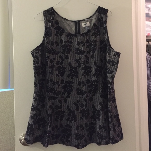Black and Grey Peplum Top