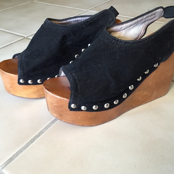 Vintage platform wedges with studs