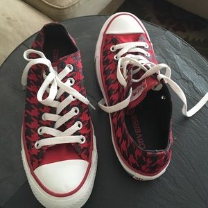 Red houndstooth converse