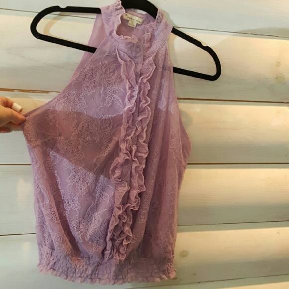 Cute lavender vintage-looking lace top