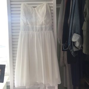 White strapless dress