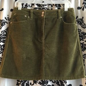 LIZ CLAIBORNE Petite Olive Corduroy Skirt sz 12