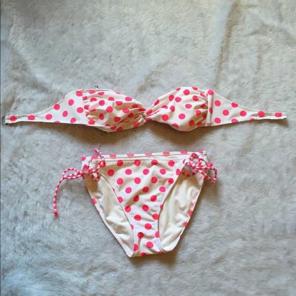 Victoria's Secret Other - Victoria secret white neon pink polka dot bikini