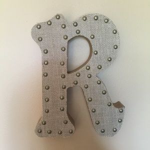 Studded wood letter R