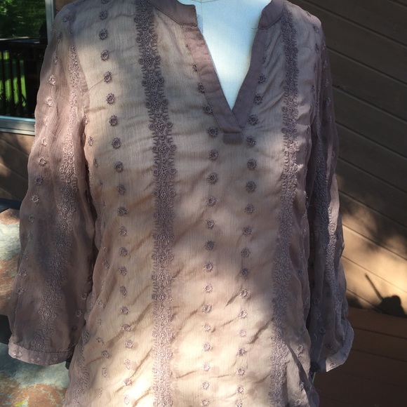 Olive & Oak beautiful brown boho top ~ small