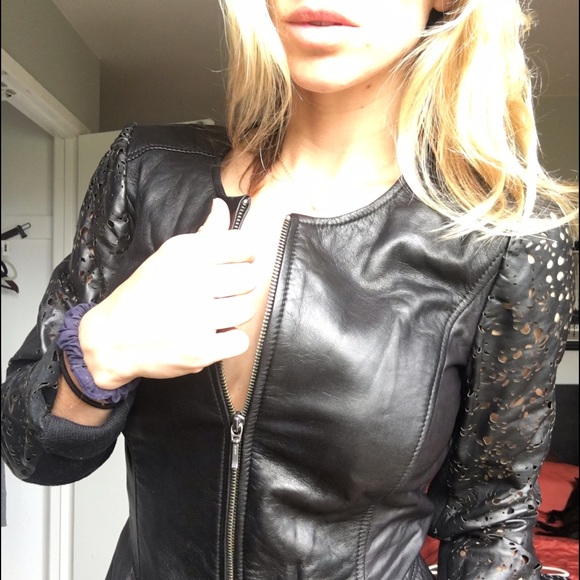Hinge Leather Cutout Jacket