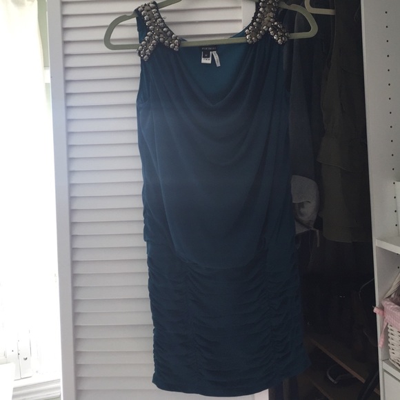 Teal mini dress