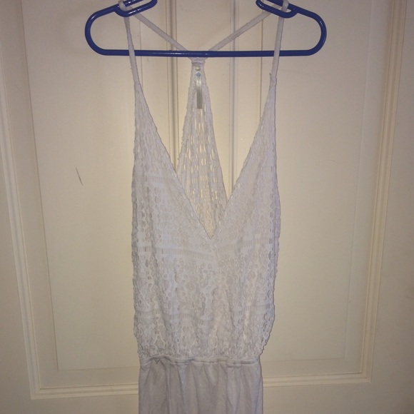 White crotchet top dress