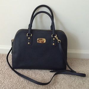 Michael Kors Saffiano Satchel in NAVY
