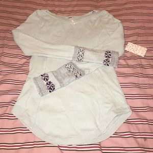 Blue long sleeve Free People shirt