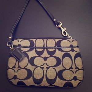 Coach Black and Tan wristlet