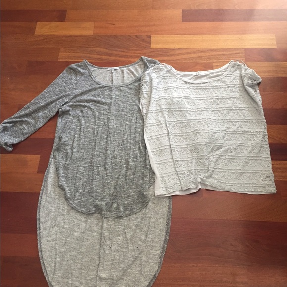 Two cute gray shirts only worn a few times