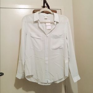 NWT Club Monaco 100% silk shirt blouse size S/P