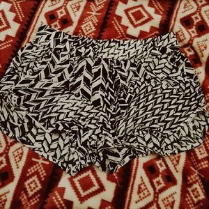 Black and white patterned soft shorts