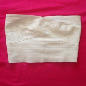 cream ANGL bandage crop top