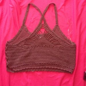 Tilly's mauve crochet crop top