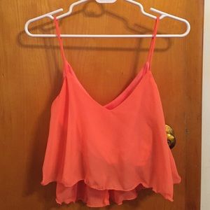 Orange flowly crop top