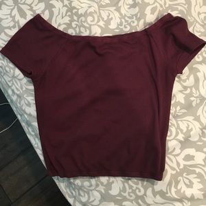 brandy melville ribbed burgandy Charlene top