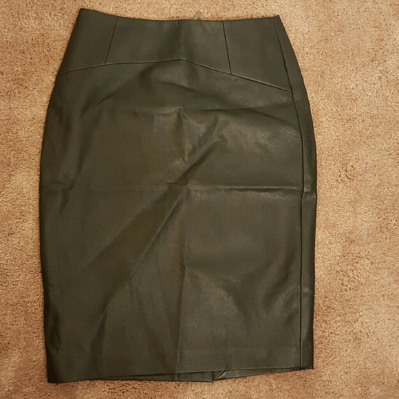 Black faux leather skirt