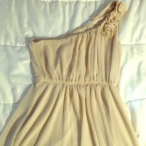 Mod cloth beige one shoulder dress