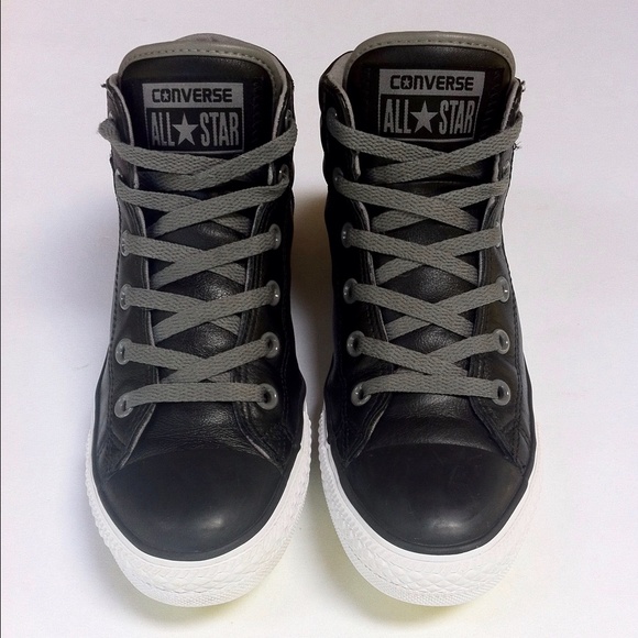 Converse Black Leather Fresh Hi Top