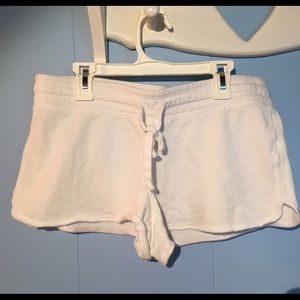 White lounge shorts