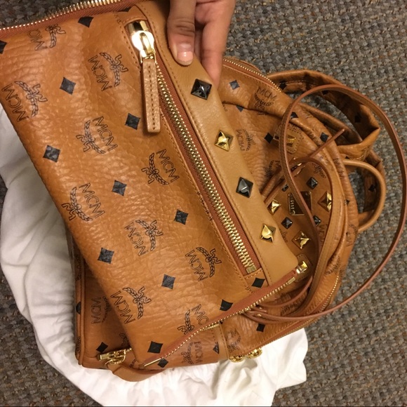 Brans new MCM brown backpack with detachable purse main image 5